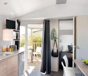 Locatif - Mobilhome Confort 2 CH - Côté rivière - Domaine de la Plage