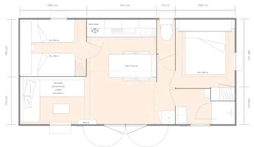 Accommodation - Comfort 2-Bedroom Mobile Home - River Side - image n°8 - Domaine de la Plage