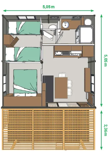 Location - Chalet Morea Premium 2 Ch - image n°10 - Domaine de la Plage
