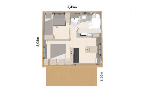 Location - Chalet Morea Xl Signature 2 Ch - Côté Rivière - Clim - image n°9 - Domaine de la Plage