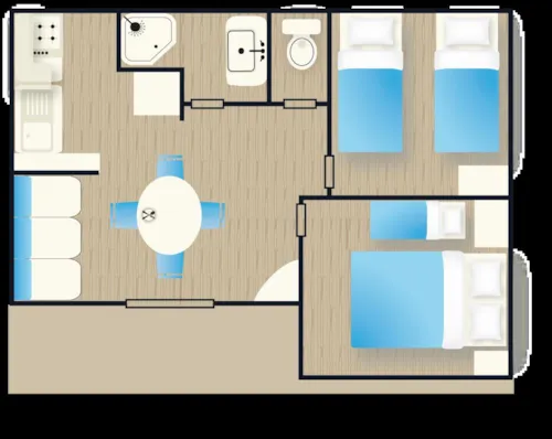 Mietunterkunft - Chalet Canelle 2 Zimmers - image n°7 - GERVANNE CAMPING