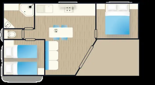 Mietunterkunft - Chalet Reve Confort Klimatisiert 2 Zimmers - image n°6 - GERVANNE CAMPING