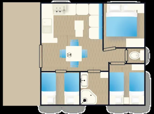 Mietunterkunft - Chalet Sesame Family With Airco 3 Zimmers - image n°7 - GERVANNE CAMPING