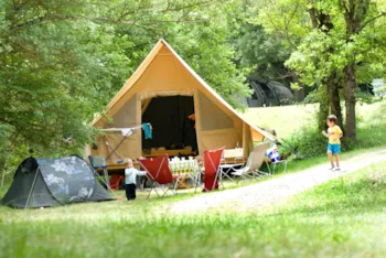 Mietunterkunft - Lodge Trappeur "Toile&Bois"-Reise Mit Leichtem Gepäck: Inklusive Bettwäsche , Hand/Kuchentücher - Camping La Ferme de Clareau