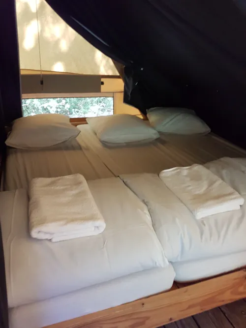 Location - Lodge Trappeur "Toile&Bois" - - image n°3 - Camping La Ferme de Clareau