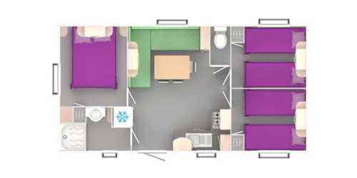 Mietunterkunft - Mobilheim Provence Confort 33M² - 3 Schlafzimmer +Fs + Klimaanlage +Überdachte Terrasse 11 - image n°6 - Flower Camping LES TRUFFIERES
