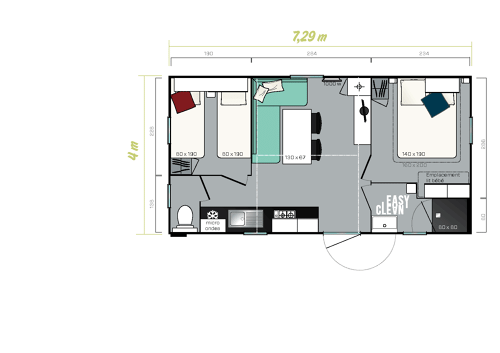 Mobil Home Lavande Confort 28M² 2 Chambres +Tv + Climatisation +Terrasse Couverte 11M²