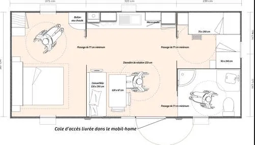 Location - Mobilhome Pmr Cottage Confort 29M² (2Ch.-4Pers.) + Terrasse Couverte  + Tv + Clim - image n°2 - Flower Camping LES TRUFFIERES