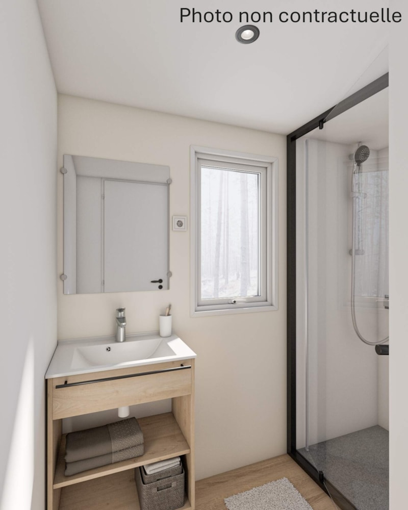 Mobile-home PREMIUM 20m²  1 bedroom +TV + air-conditioning + dishwasher + sheltered terrace 10m²
