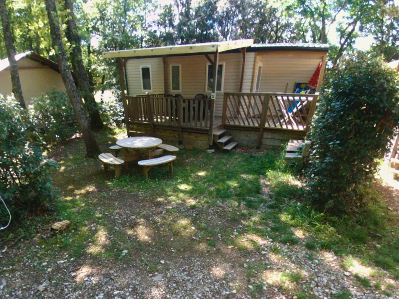 Mobilhome Loggia Premium 27,6M² (3Ch-6Pers) + Terrasse Couverte 8M² + Tv + Clim