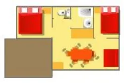 Location - Chalet Alizé 2 Chambres - image n°9 - Camping CHAMP LA CHEVRE