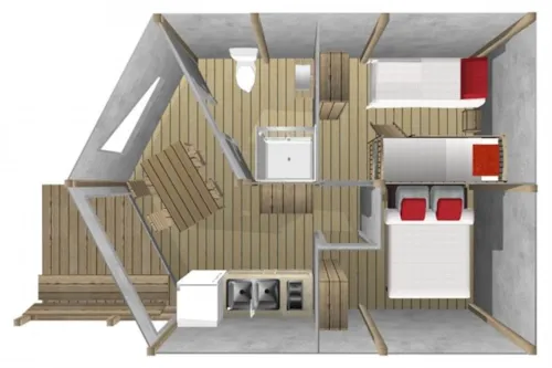Location - Tente Lodge Confort (Avec Sanitaires) - image n°10 - Camping CHAMP LA CHEVRE