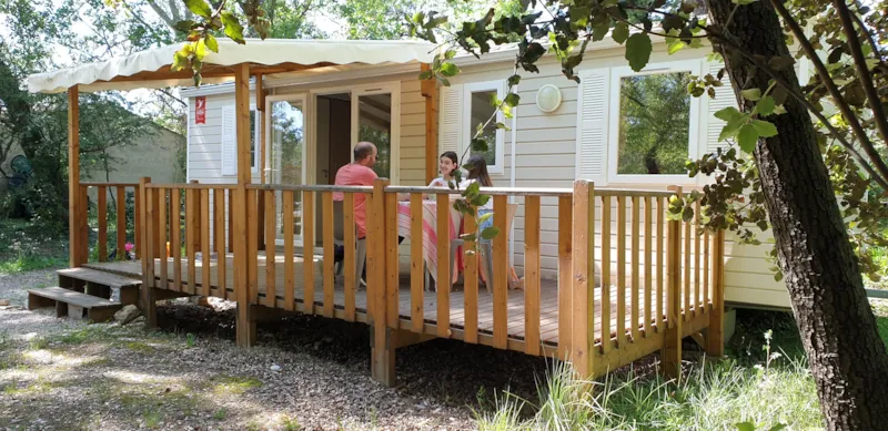 Mobil-Home Confort 33M² 3 Chambres - Terrasse Semi-Couverte - Climatisation