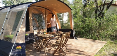 Tent ready to camp 28 M² - Half-covered terrace - without toilet blocks