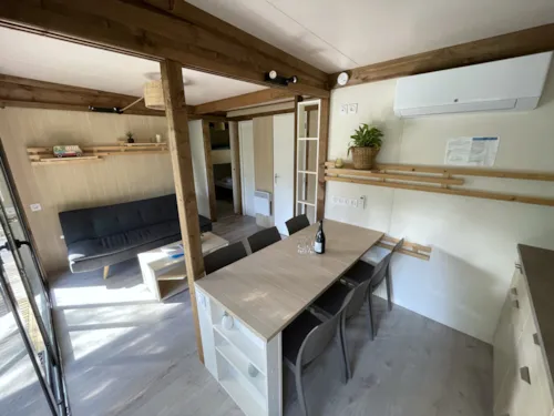 Accommodation - Chalet Confort 35M² 3 Bedrooms Half-Covered Terrace + Air-Conditioning - image n°3 - Flower Camping Les Rives de l'Aygues