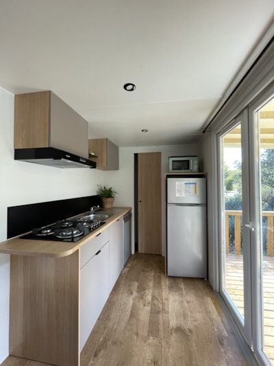Mobile-home Premium 29 m² 2 bedrooms Half-covered terrace + air-conditioning + Dishwasher