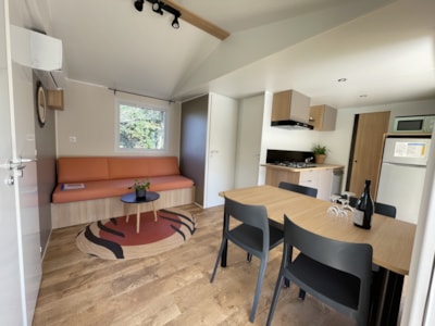 Mobile-home Premium 29 m² 2 bedrooms Half-covered terrace + air-conditioning + Dishwasher