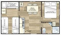 Location - Mobil Home  Grand Confort Domino - 26 M²- 2 Chambres - image n°2 - CAMPING LES CLOS