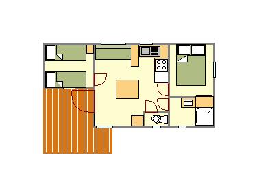 Accommodation - Mobile-Home Louisiane 2 Bedrooms 26 M² Saturday/Saturday - CAMPING LES CLOS