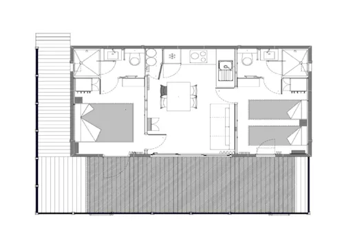 Mietunterkunft - Chalet Lanfonnet 35M² - image n°3 - Camping Le Panoramic
