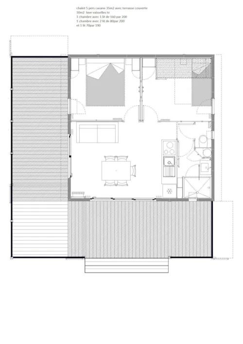 Accommodation - Chalet Casane 35M² Pilotis - image n°5 - Camping Le Panoramic