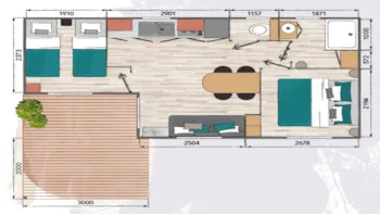 Mietunterkunft - Mobilheim Semnoz 2  26M² - 2 Zimmer - Camping Le Panoramic