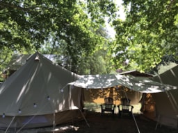 Accommodation - Unusual Twin Tents 5 Persons - Without Toilet Blocks - Kitchenette - Hôtel de Plein Air Suze Luxe Nature