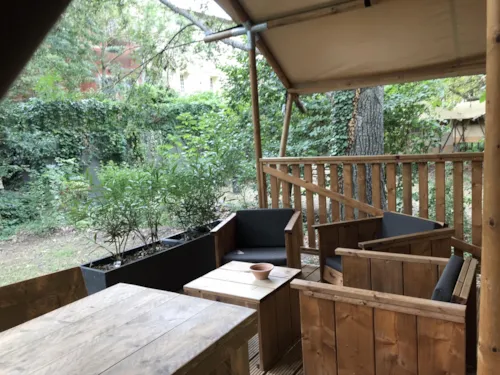 Location - Lodge Prairie 30M² + 15M² En Mezzanine - 2 Chambres - Spa Privatif-Cuisine - Salle D'eau - image n°4 - Hôtel de Plein Air Suze Luxe Nature