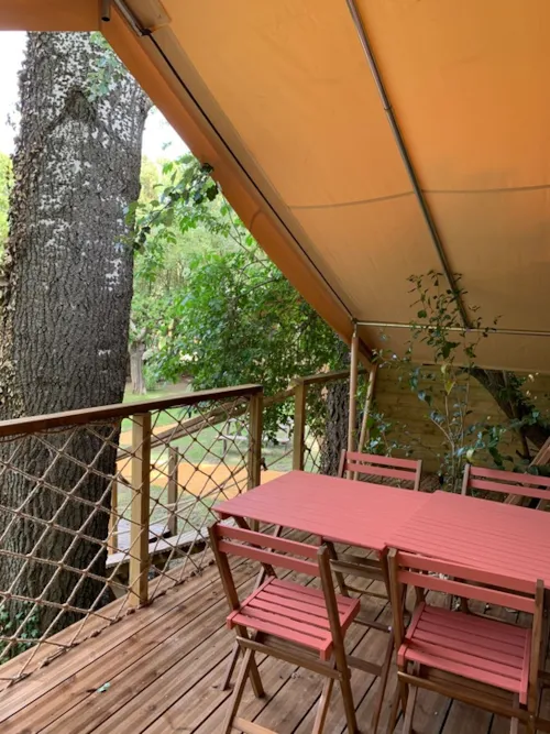 Accommodation - Lodge Clairière 25M² - 2 Bedrooms - Kitchen -Private Spa - image n°3 - Hôtel de Plein Air Suze Luxe Nature
