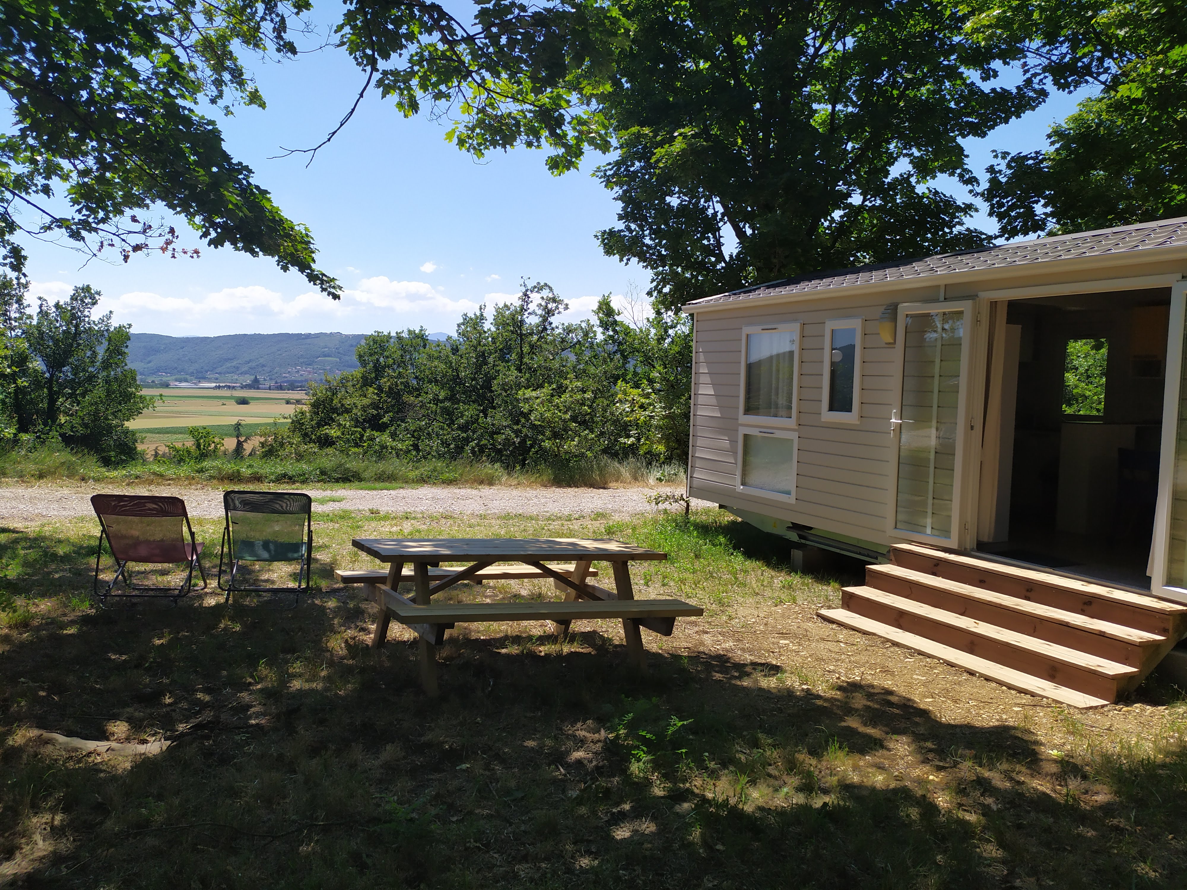 Accommodation - Mobil-Home Confort Climatisé Avec Vue N°52 Et N°53 - Camping du Domaine de Senaud
