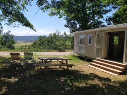 Accommodation - Comfort Air-Conditioned Mobile Home With View - Camping du Domaine de Senaud