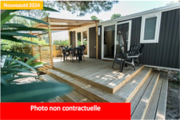 Location - Mobil-Home Confort Climatisé Avec Terrasse Couverte - Camping du Domaine de Senaud