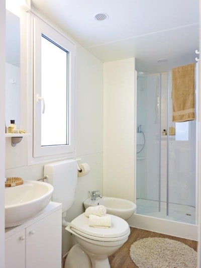 Mobile-home SOLE with air conditioning - beach service included for min 7 nights (2 beach beds + sunshade) — 7