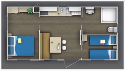 Mobile-home  accessible EASY LIFE with ait conditioning - Beach service included for stay of min 7 nights (2 beach beds +sunshade) — 6
