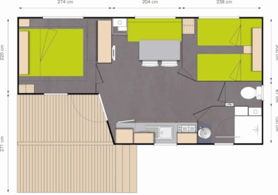 Mobile home  comfort 2 bedrooms