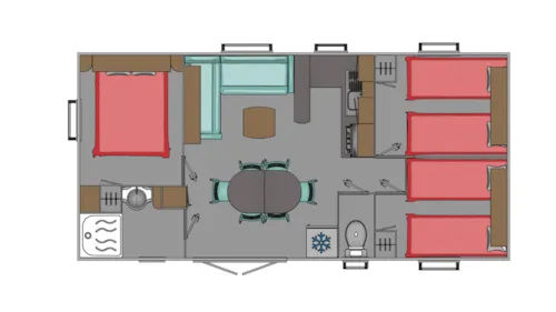 Location - Mobil-Home Verger Ng Climatisé 34 M2 - image n°5 - CAMPING DES TUNNELS