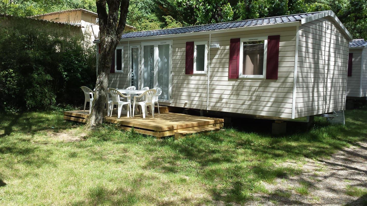 Location - Mobil-Home Verger Ng Climatisé 34 M2 - CAMPING DES TUNNELS