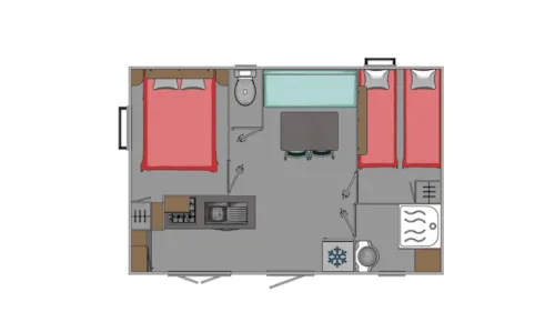 Huuraccommodatie(s) - Stacaravan Village Ng Airconditioning - image n°5 - CAMPING DES TUNNELS