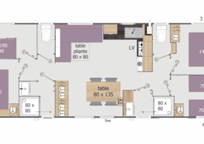 Mobile home Confort 4 bedrooms / 2 bathrooms — 5