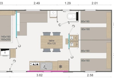 Mobil-home Confort 3 bedrooms — 6