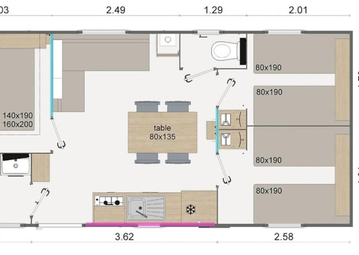 Mobil-Home Confort 3 Chambres