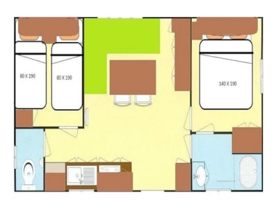 Mobil-home Confort + 2 bedrooms