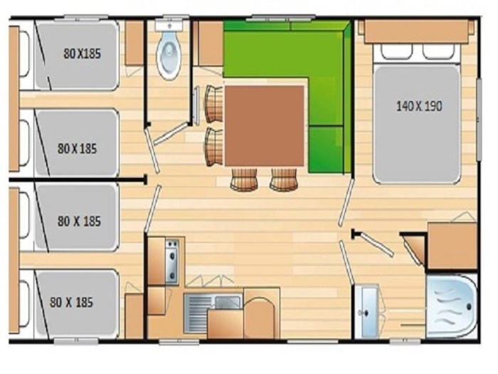 Mobil-Home 3 Chambres