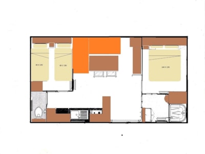 Mobil-home Grand Large Clim  2 bedrooms