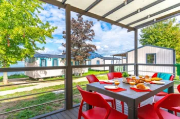 Mietunterkunft - Rose Top Presta Seeblick Placette - 40 M² - 3 Schlafzimmer - Clico Chic - Camping Lac du Lit du Roi