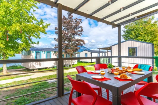 Location - Rose Top Presta Vue Lac Placette - 40 M² - 3 Chambres - Clico Chic - Camping Lac du Lit du Roi