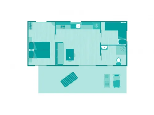 Huuraccommodatie(s) - Cottage Cerisier - 30.5 M² - 2 Kamers  **** - Miva - image n°9 - YELLOH! VILLAGE - LA PLAINE