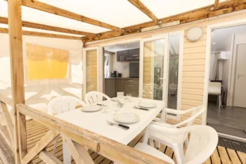 Mietunterkunft - Mobilheim Confort Compact - 2  Zimmer - Camping Les Reflets du Quercy