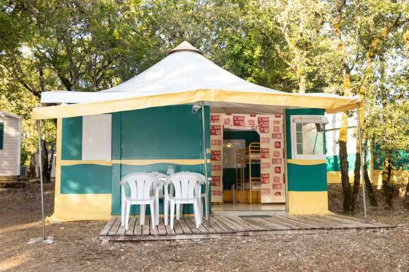 Natuurtent - 2 slaapkamers - Uitgeruste keuken - Badkamer