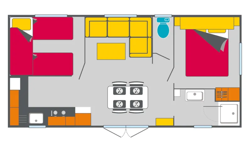 Grand Cottage Famille - 2 Ch. (Dimanche) - 2 Adultes Max